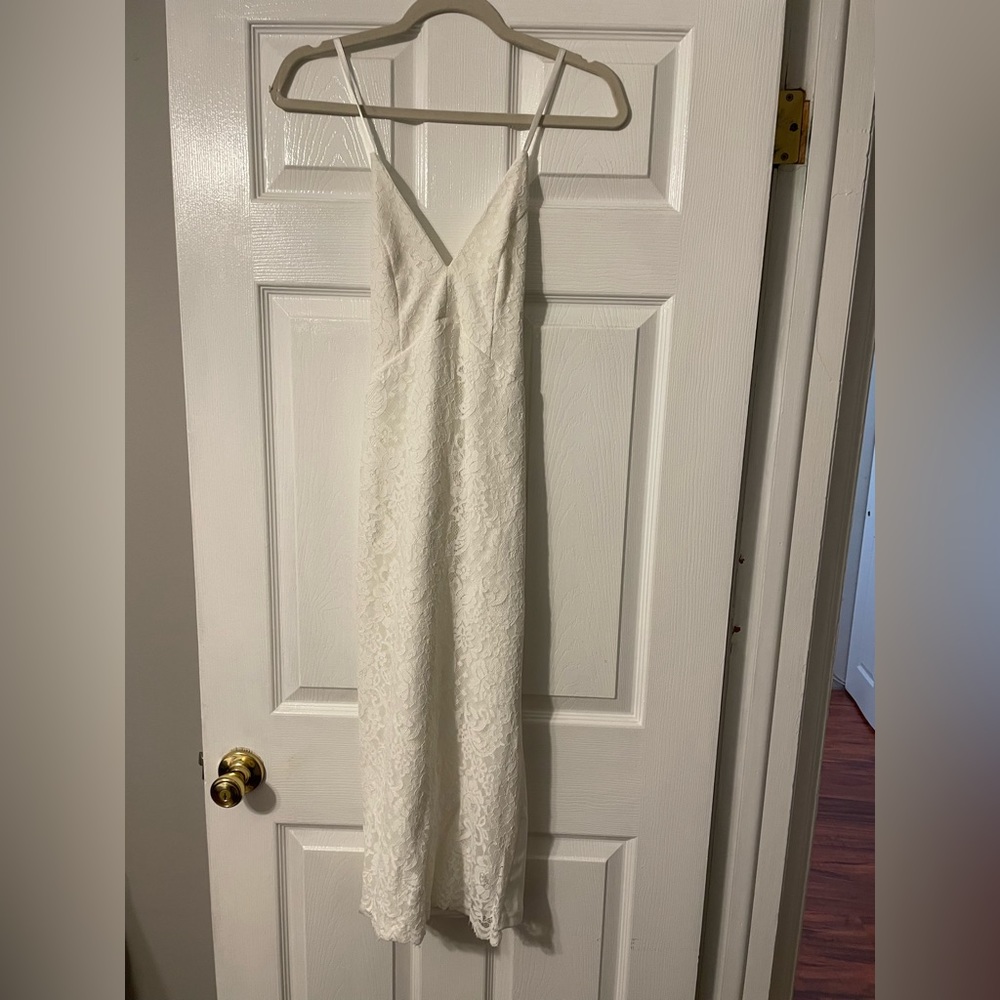 Lulus White Lace Midi Dress